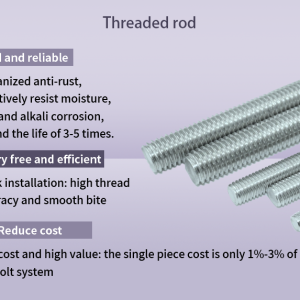 M12X2000 Blue-White Zinc Plated Steel Threaded Rod Fully Threaded for Construction Metric System