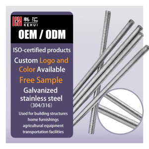 Stainless Steel 304ss Metric 6mm Threaded Rods Zinc Plated Grade 4.8/8.8 ASTM/DIN/GB Standards for Building