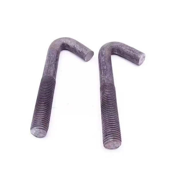 Mild Steel Hook Bolt Galvanized Steel M24 Anchor Bolt Hot Dip Galvanized 8.8 10.9 Plain Finish J Type Foundation Anchor Bolts
