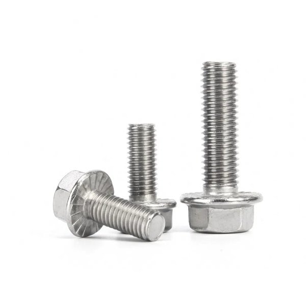 Factory Stainless Hex Flange Bolts DIN6921 Standard Plain Finish Sizes for Solar Mounting Solar Panel Screw