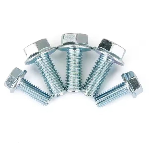 DIN6921 Zinc Plated Hex Flange Bolt Serrated Flange Hex Head Self Locking Flange Bolt M5 M6 M8 M10 M12 Carbon Steel Flange Screw