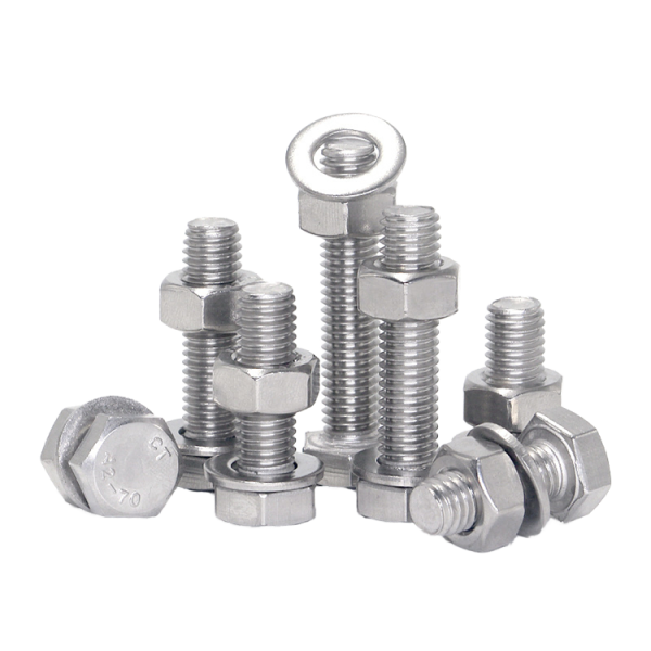 DIN933 Stainless Steel Hex Bolt M3-M20 Class 8.8 Plain Finish with Nuts & Washers