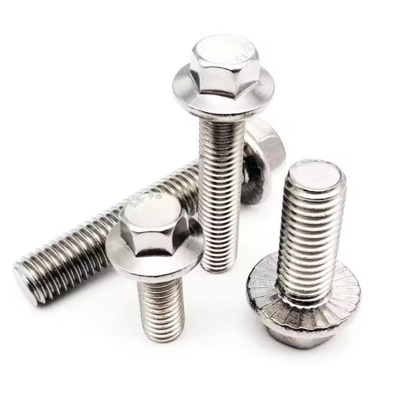 Stainless Steel M8 M10 M20 Flanged Bolt Flange Head Bolt Hex Flange Bolt Metric Hexagon Flange Bolts with Nut