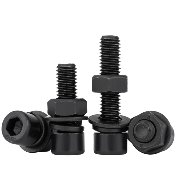 Grade 8 Hex Bolt Black Oxide Hex Nut High Tensile Plain Washer Grade 8 Black Oxide Bolt for Heavy Machinery
