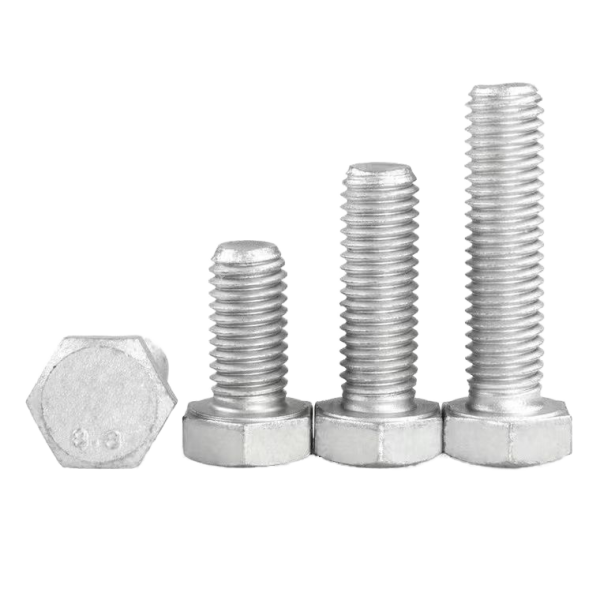 DIN933 Hex Bolts Steel M12-M18 Zinc Finish Building Application Hot-dip Galvanized Nuts Grade 4.8-12.9 ISO9001