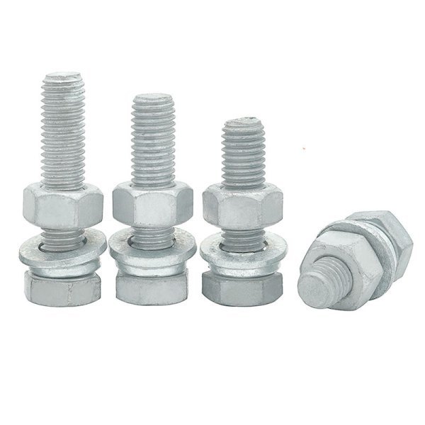 DIN933 Strong Carbon Steel Hex Head Cap Bolt Kit with Nuts 80mm Length Bolts Class 10.9 & 12.9 Hot-dip Galvanized Bolts and Nuts