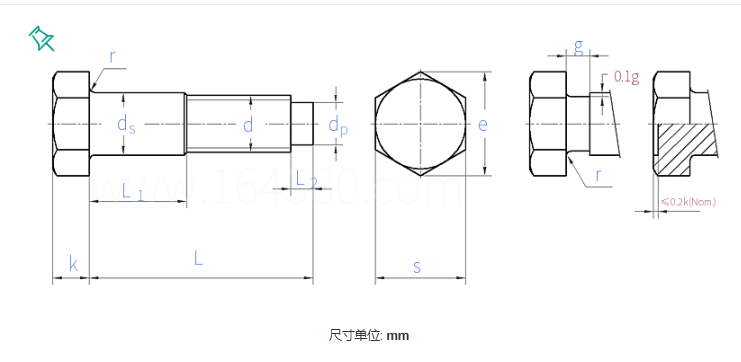 DIN 609 Hexagon Shoulder Bolt Carbon Steel M6-M48 Black Hex Head with Washers and Nuts- DIY Grade specifications