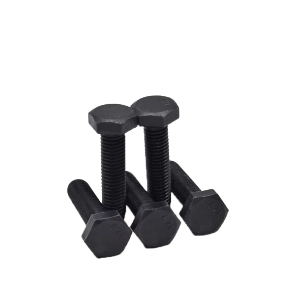 Carbon Steel Hex Head Bolts DIN 931 DIN 933 Plain Finish Fasteners with 2 Nuts and Washers