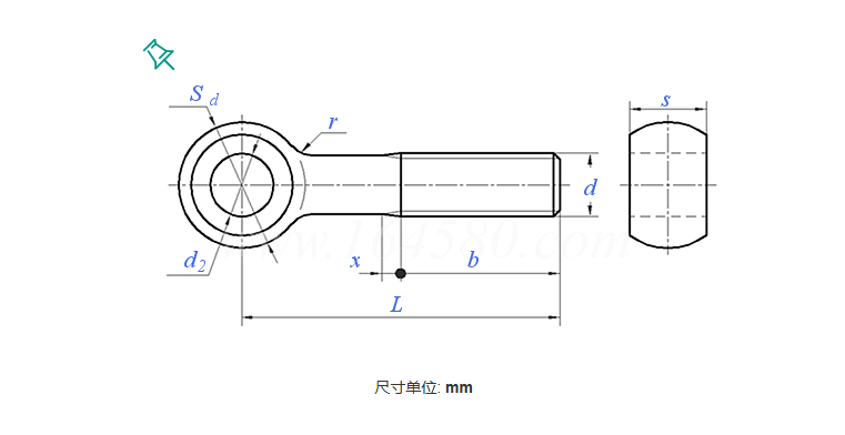 DIN444 Standard Stainless Steel Zinc Finish Head Swing Bolts M1.7 Thread 55mm Length Slip Knot Design Includes specifications