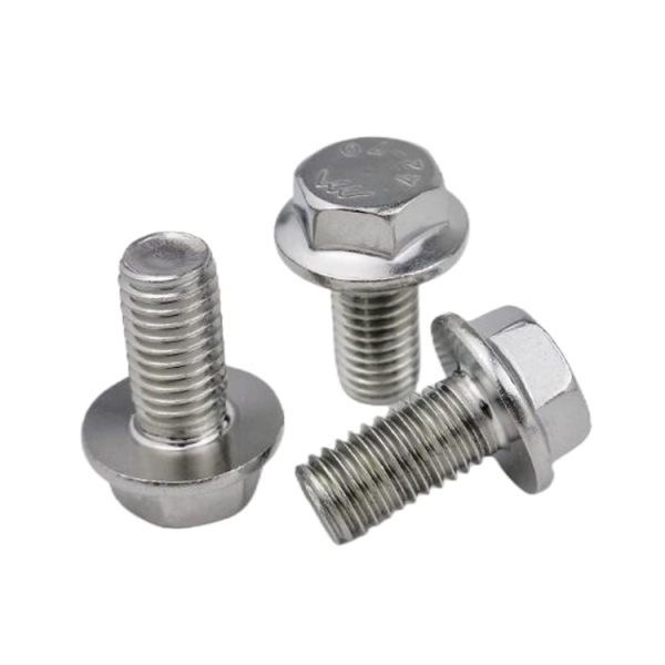 DIN6921 Reverse Thread Hex Head Flange Bolt Grade 6 Stainless Steel Serrated A2-70 M8 Metric/inch Plain