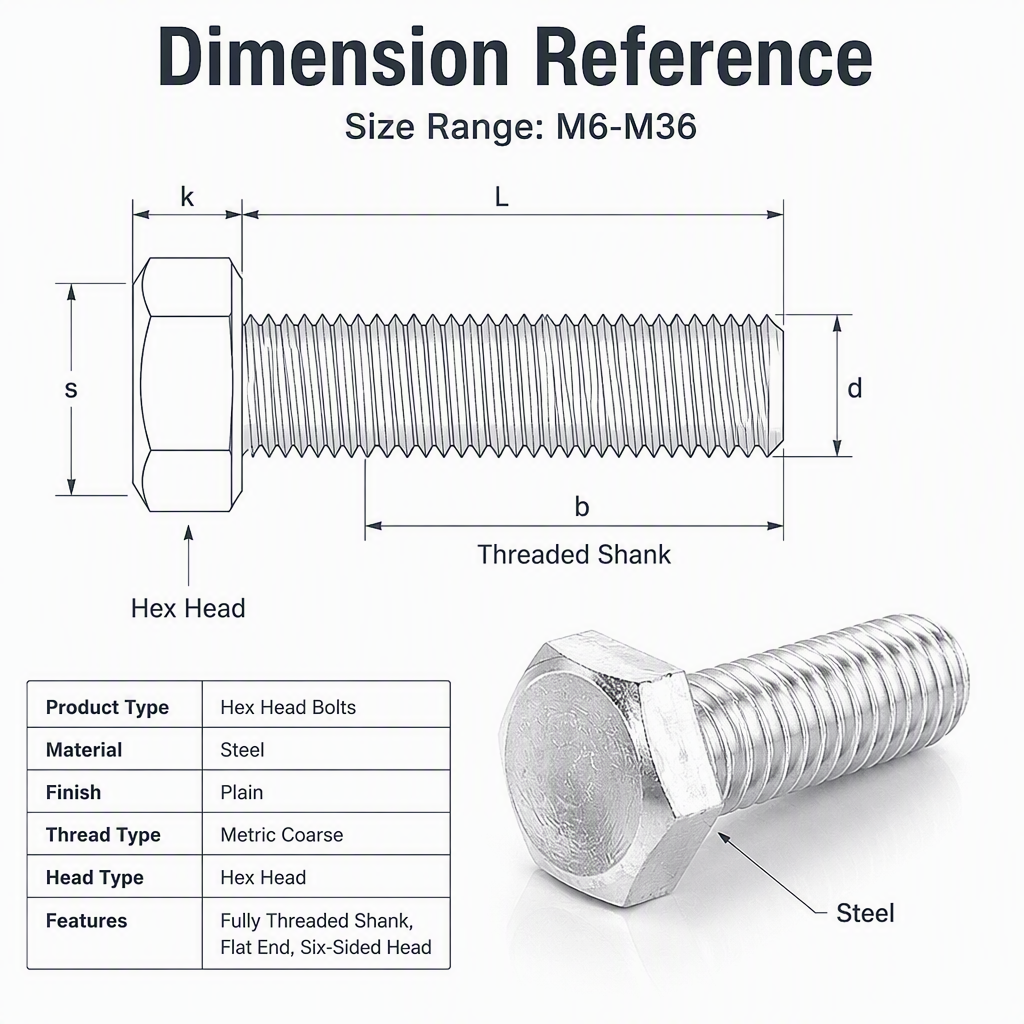 Bolts and Nuts M20-bolt-8.8 DIN933 Equivalent GB5783 Tbf 48 Bolt Ss304 Hex Bolt Ss 316 Nut and Bolt specifications