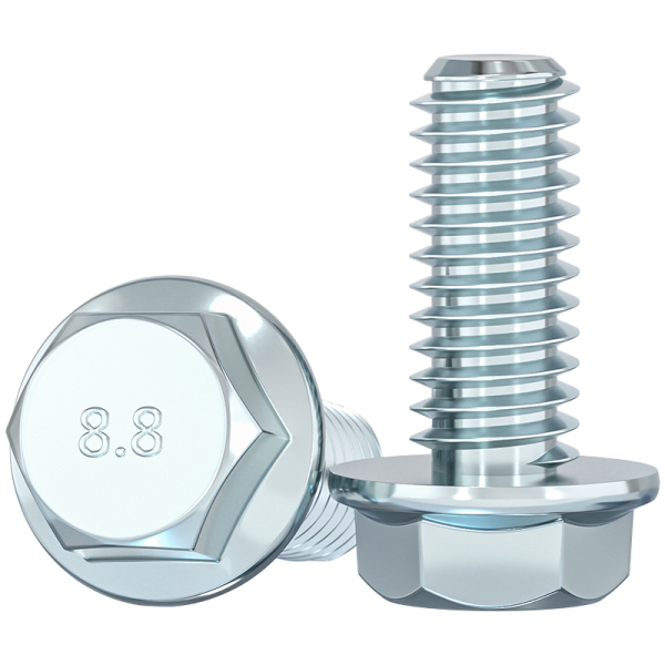 Hex Flange Bolts Carbon Steel Plain Finish Hex Drive Bolts & Studs Industrial Grade 8.8 Car Bolts Motorcycle Bolts and Nuts ISO