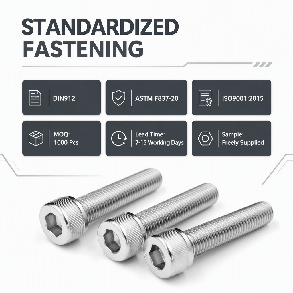 Ready to Ship Stainless Steel DIN912 M8x35mm Fine Thread Internal Hex Socket Head Cap Bolt Screws M8 Allen Bolt for Concrete specifications