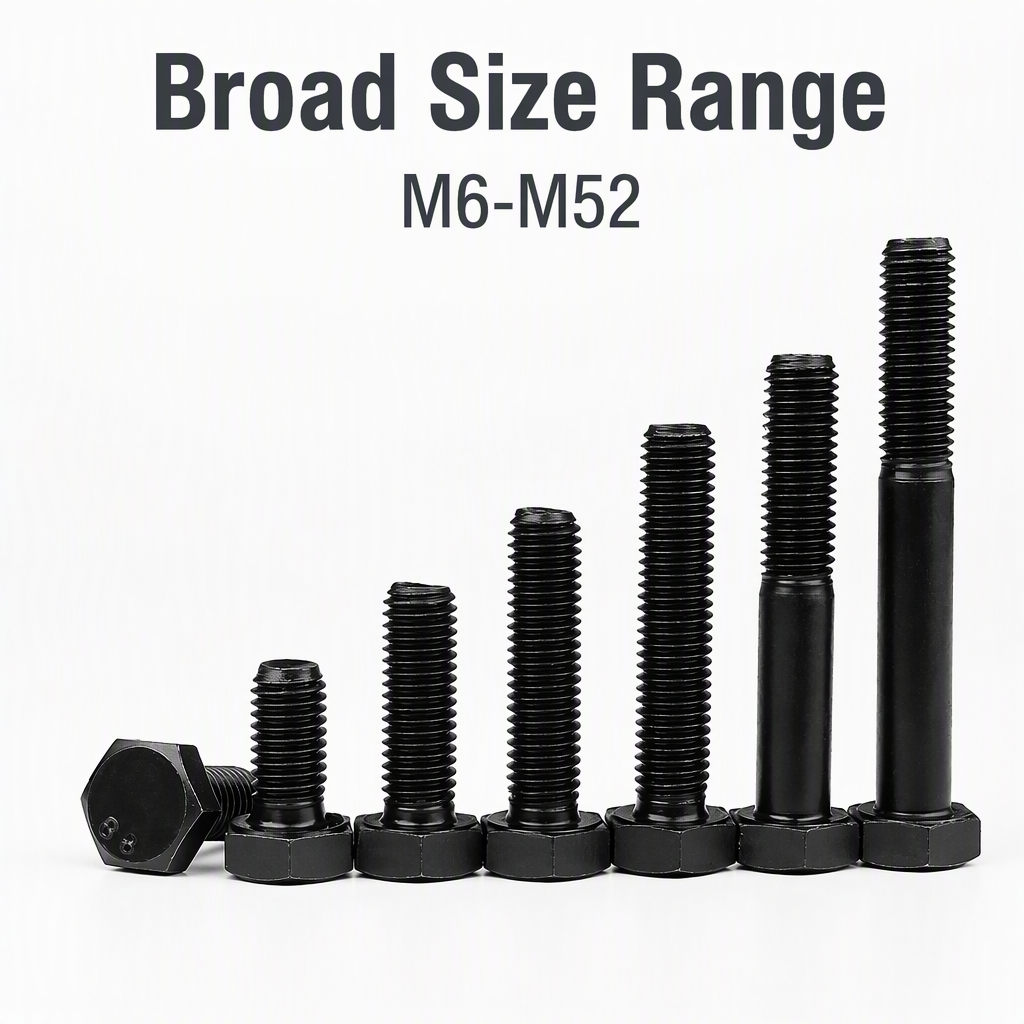 M10 M20 High Tensile Hexagonal Bolt with Nut and the Grade Is 12.9 Black Color M16 Bolt Nut and Washers Hexagon Bolts and Nuts specifications