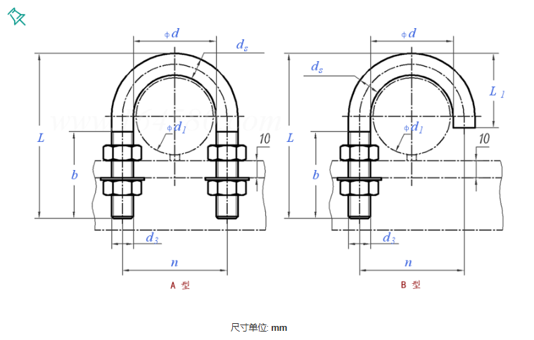 Trailer U Bolt U Bolt for Truck U Bolt Plates Ss U Bolt with Nuts Washer U Bolt for Fuso Class 4.8 Round Head U-bolt with 2 Nuts specifications