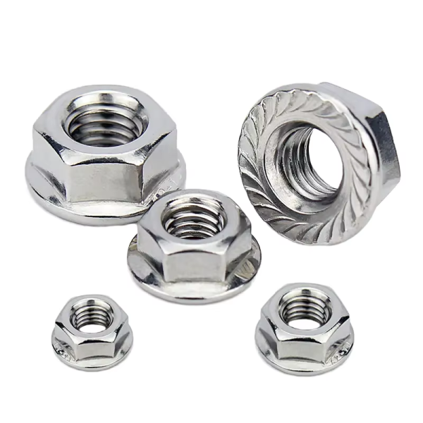 Supply Versatile Galvanized Stainless Steel Hex Flange Nuts Multiple Sizes with Hex Head 3/4 Thread Nut DIN6923 Nut