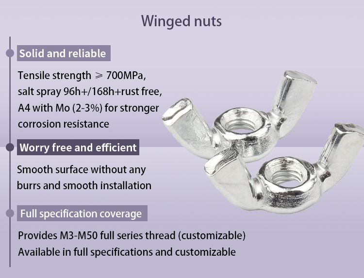 304 Stainless Steel Winged Nut M2 to M24 LongNuts Thickened Threaded Rod Connector for Structural Assembly