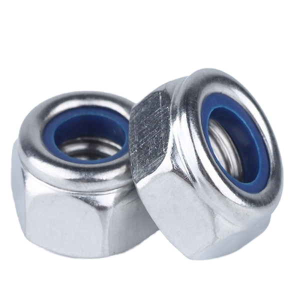 DIN 985 Anti Theft Nut M8 M10 Thread Class 4.8/6.8 Left Hand 316 Stainless Steel Blue White Nylon Insert Self Mining Healthcare