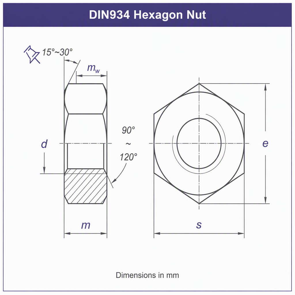 China High-Strength Hexagon Nut Multi-Size Stainless Steel Galvanized Hex Head Nut Din934 Nut Metric Tuerca specifications