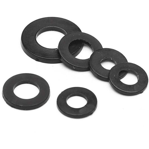 High Pressure Steel Flat Washers Black Finish M2 M4 M6 ISO Standard a Grade Hardness Automotive Heavy Industry