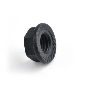 Din6923 Hexagon Flange Nut Carbon Steel Zinc Plated Black Finish M10 Self-Locking Healthcare Mining Serrated