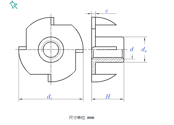 DIN1624 Carbon Steel T Nut with Pronge Galvanized Sizes Grade 8.8 for Furniture Wood Insert Nut specifications