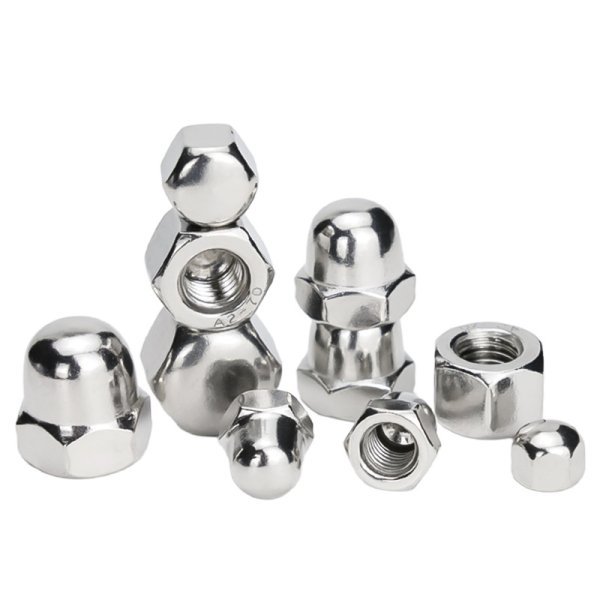 DIN 1587 Metric Hex Domed Acorn Cap 4.8/6.8 Stainless Steel Plain Finish Size Self-Locking Fully Threaded Socket Nut