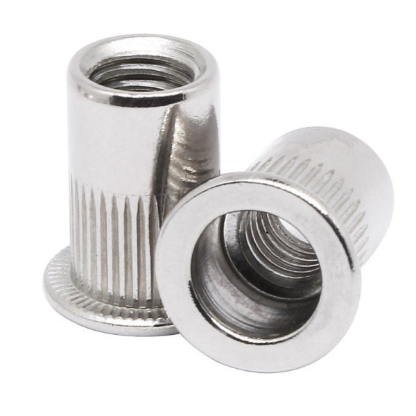 Metric Certified Galvanized Carbon Steel Forged Rivet Nuts Automotive Hex Head Passivated Flat Body Zinc Plated Finish Nut