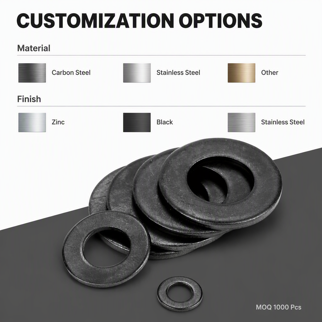 60mm Steel Washers 0.8mm Thick High Strength Black Oxide Internal Tooth DIN125 GB95/97 Plain Finish Flat Washer specifications