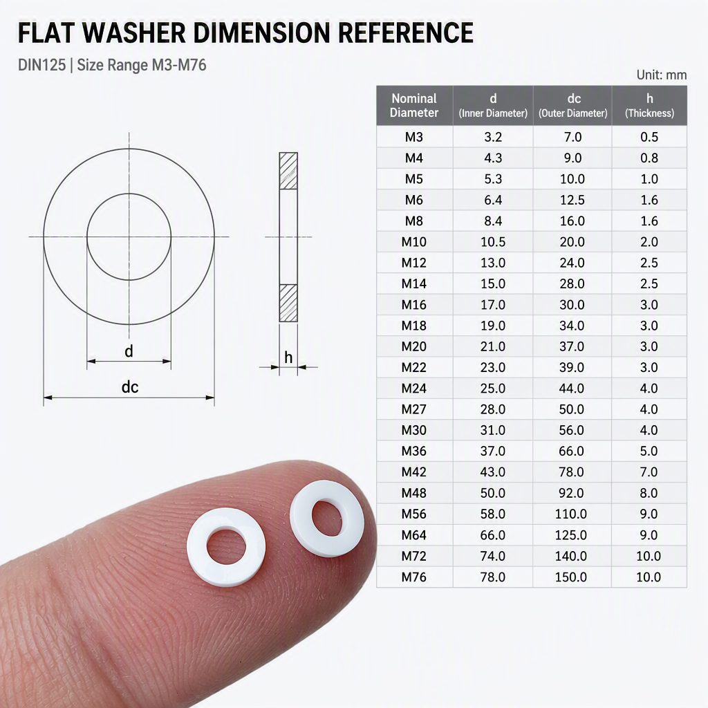 DIN125 Stainless Steel Flat 60mm Washers Steel Ss 316 Nut Washers 18mm Washer M3 M4 M5 M6 M8 M10 M12 M14 M16 M18 M20 All Size specifications