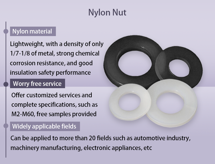 Nylon Insulating Round Flat Washer ISO Standard M3-M30 Black Finish specifications